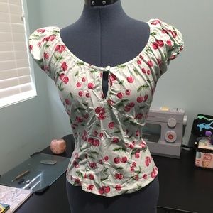 Hell Bunny retro rockabilly mint cherries top